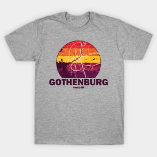 Gothenburg Retro Maps T-Shirt